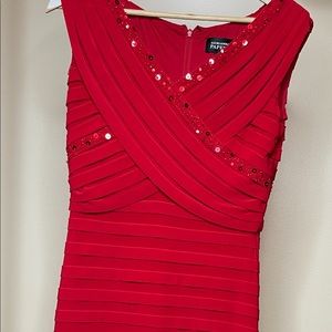 Red Adrianna Pappell dress.  Sequin trim. Size 8